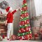 5 Ft Pop Up Christmas Tree with 50 Lights(Red a)15"D x 15"W x 60"H